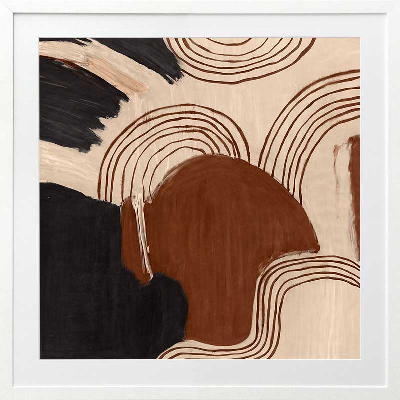 Wall art from the Tim Neve collection by Urban Road, with curved shapes and warm terracotta tones in an abstract composition.