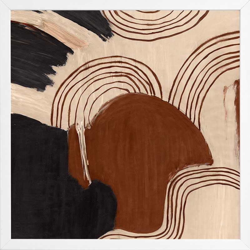 Wall art from the Tim Neve collection by Urban Road, with curved shapes and warm terracotta tones in an abstract composition.