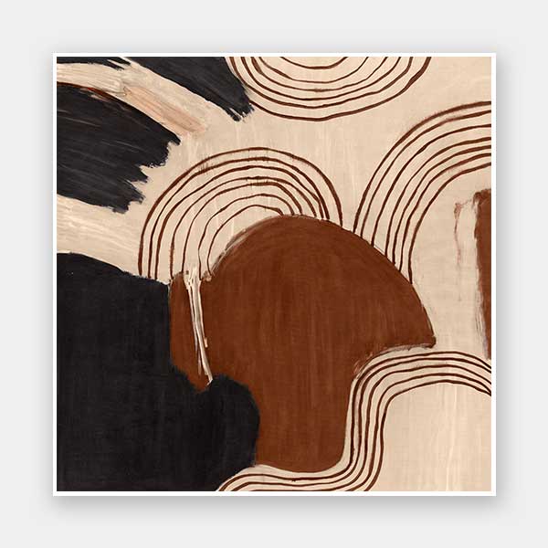 Wall art from the Tim Neve collection by Urban Road, with curved shapes and warm terracotta tones in an abstract composition.