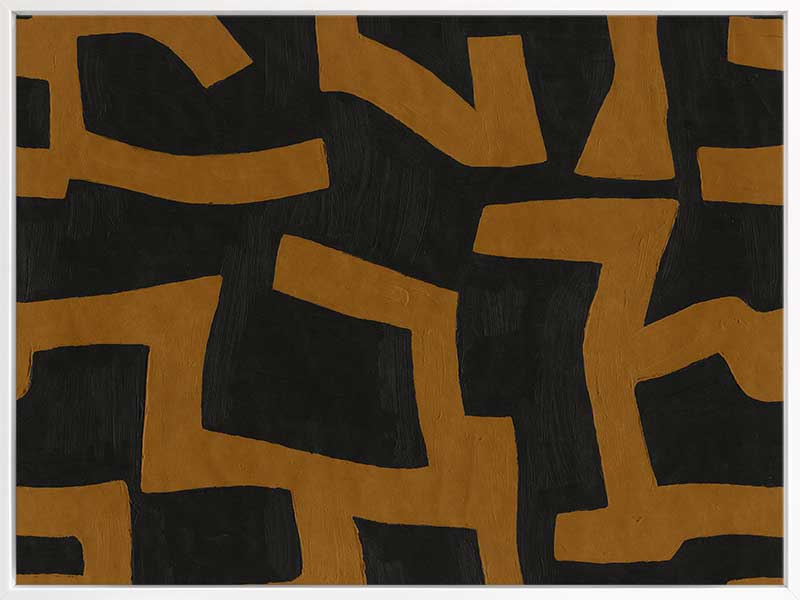 Wall art from the Tim Neve collection by Urban Road, featuring deep brown arcs layered over beige and cream backgrounds.