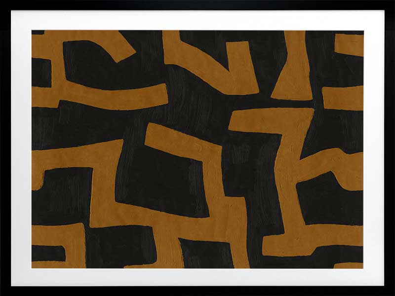 Wall art from the Tim Neve collection by Urban Road, featuring deep brown arcs layered over beige and cream backgrounds.