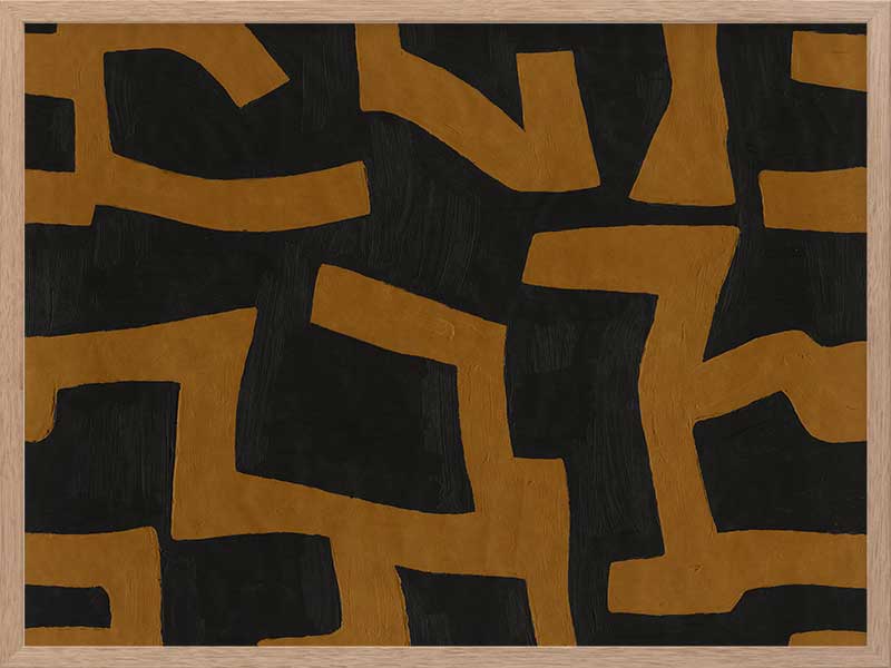 Wall art from the Tim Neve collection by Urban Road, featuring deep brown arcs layered over beige and cream backgrounds.