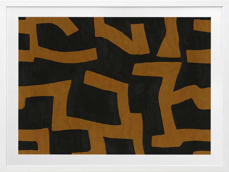 Wall art from the Tim Neve collection by Urban Road, featuring deep brown arcs layered over beige and cream backgrounds.