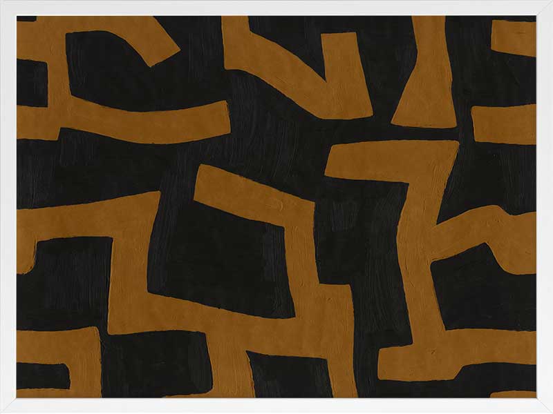 Wall art from the Tim Neve collection by Urban Road, featuring deep brown arcs layered over beige and cream backgrounds.