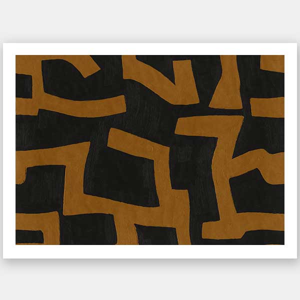 Wall art from the Tim Neve collection by Urban Road, featuring deep brown arcs layered over beige and cream backgrounds.
