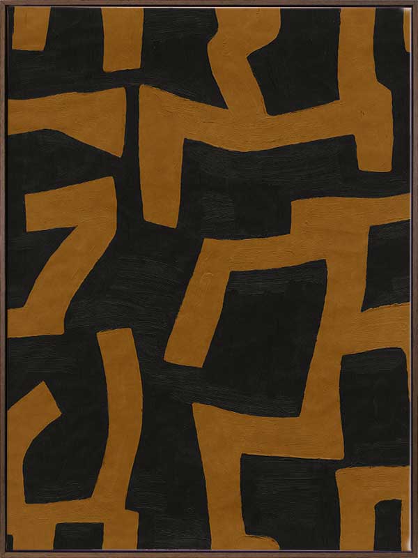 Wall art from the Tim Neve collection by Urban Road, featuring deep brown arcs layered over beige and cream backgrounds.