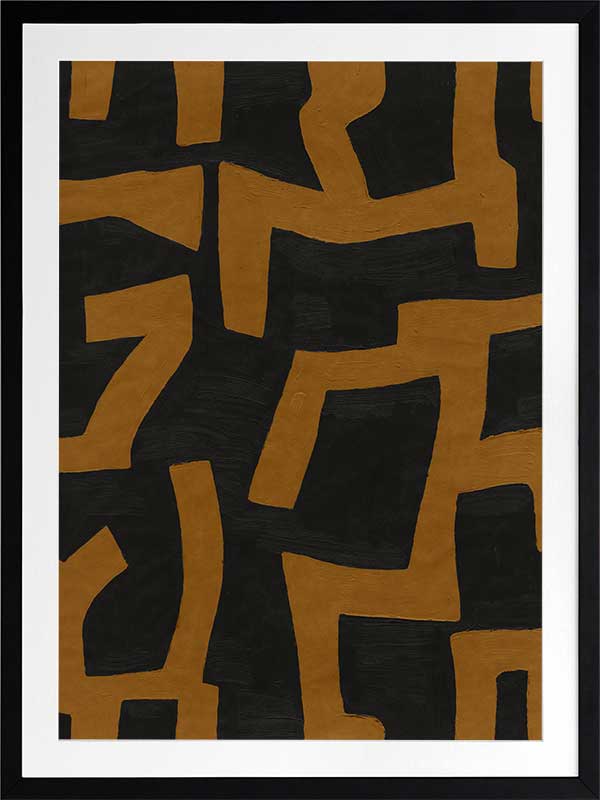 Wall art from the Tim Neve collection by Urban Road, featuring deep brown arcs layered over beige and cream backgrounds.