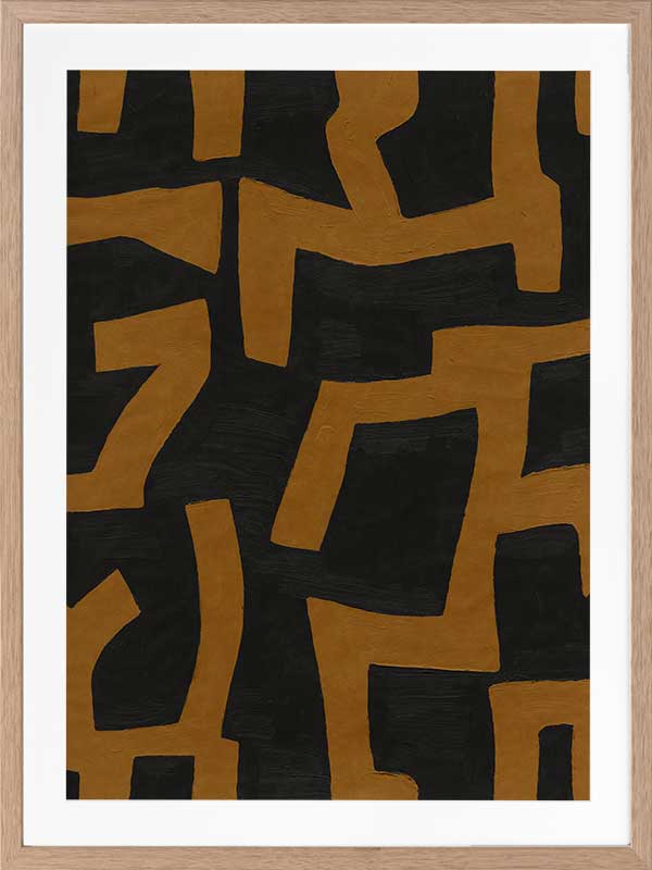 Wall art from the Tim Neve collection by Urban Road, featuring deep brown arcs layered over beige and cream backgrounds.