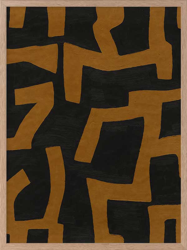 Wall art from the Tim Neve collection by Urban Road, featuring deep brown arcs layered over beige and cream backgrounds.