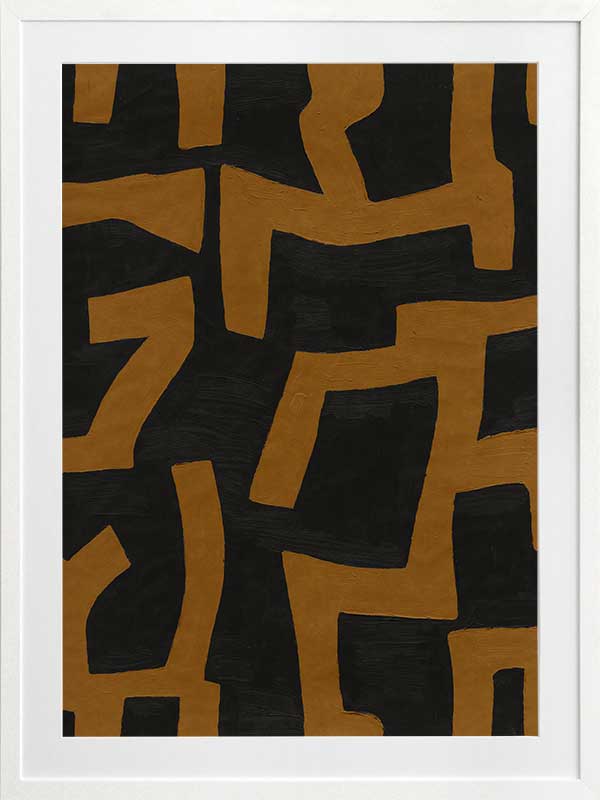 Wall art from the Tim Neve collection by Urban Road, featuring deep brown arcs layered over beige and cream backgrounds.