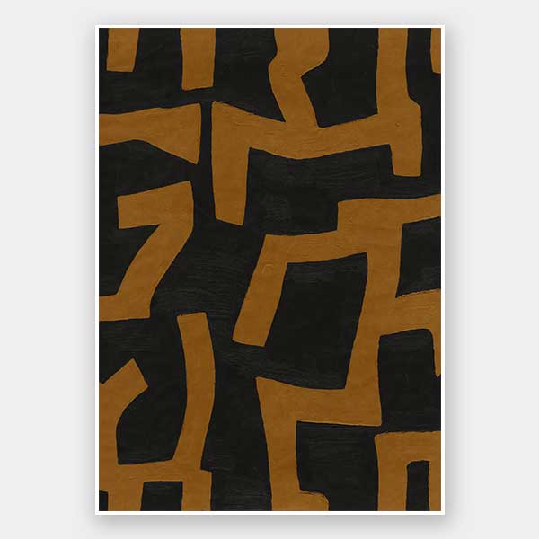 Wall art from the Tim Neve collection by Urban Road, featuring deep brown arcs layered over beige and cream backgrounds.
