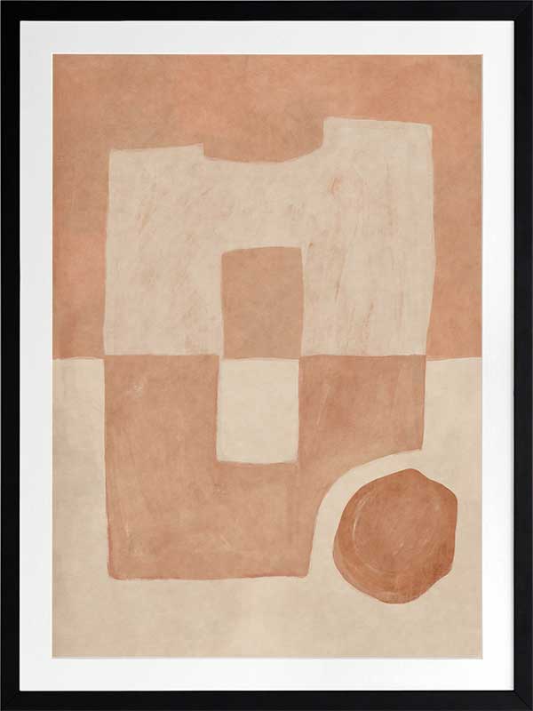 Wall art from the Tim Neve collection by Urban Road, showcasing bold black and brown patterns with sculptural forms.