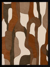 Wall art from the Tim Neve collection by Urban Road, with light tan shapes and bold black lines in an abstract design.