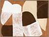 Wall art from the Tim Neve collection by Urban Road, showcasing graphic shapes in deep brown and cream tones with organic lines.