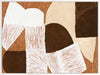 Wall art from the Tim Neve collection by Urban Road, showcasing graphic shapes in deep brown and cream tones with organic lines.