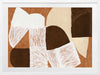 Wall art from the Tim Neve collection by Urban Road, showcasing graphic shapes in deep brown and cream tones with organic lines.