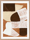 Wall art from the Tim Neve collection by Urban Road, showcasing graphic shapes in deep brown and cream tones with organic lines.