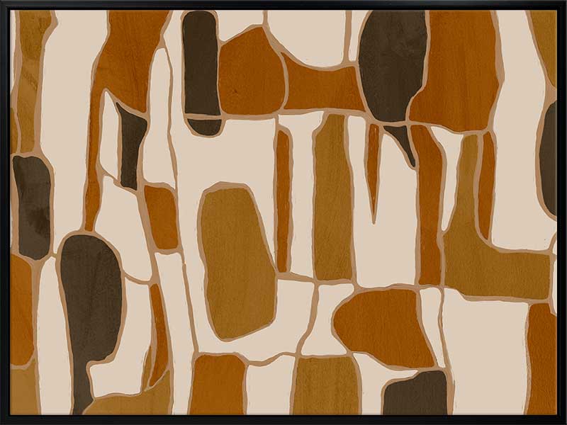 Wall art from the Tim Neve collection by Urban Road, featuring layered organic forms in warm beige, tan, and brown.