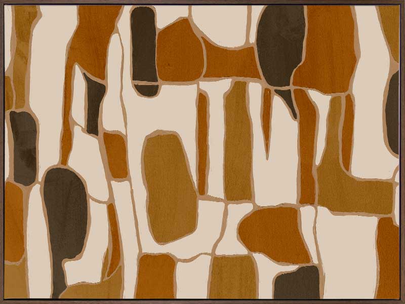 Wall art from the Tim Neve collection by Urban Road, featuring layered organic forms in warm beige, tan, and brown.