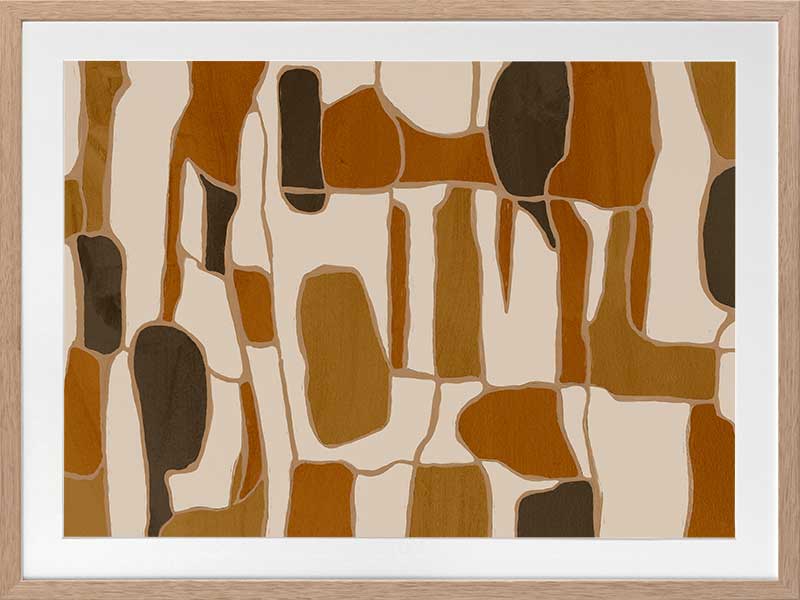 Wall art from the Tim Neve collection by Urban Road, featuring layered organic forms in warm beige, tan, and brown.