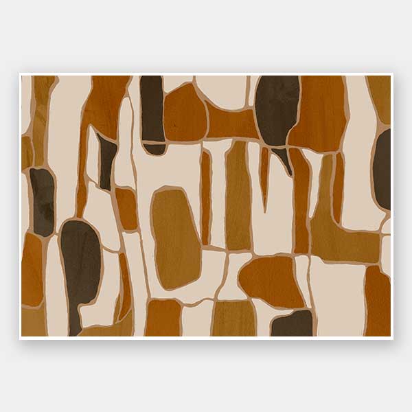 Wall art from the Tim Neve collection by Urban Road, featuring layered organic forms in warm beige, tan, and brown.