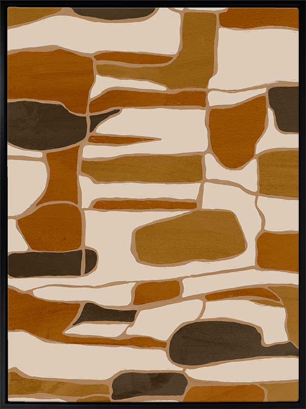 Wall art from the Tim Neve collection by Urban Road, featuring layered organic forms in warm beige, tan, and brown.