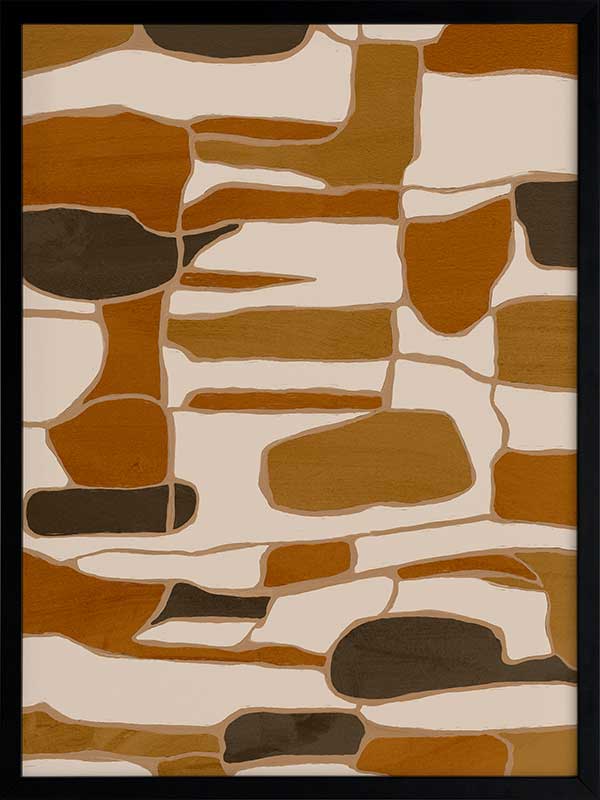 Wall art from the Tim Neve collection by Urban Road, featuring layered organic forms in warm beige, tan, and brown.