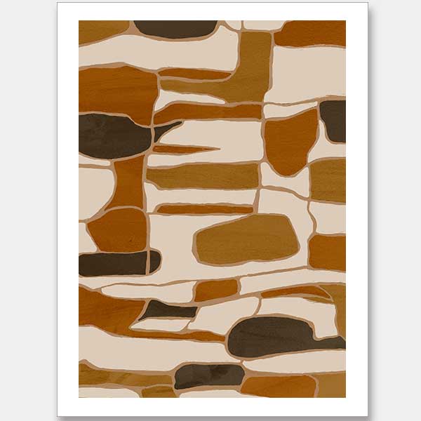Wall art from the Tim Neve collection by Urban Road, featuring layered organic forms in warm beige, tan, and brown.