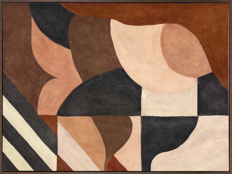 Wall art from the Tim Neve collection by Urban Road, showcasing abstract organic shapes in brown, cream, and soft terracotta.