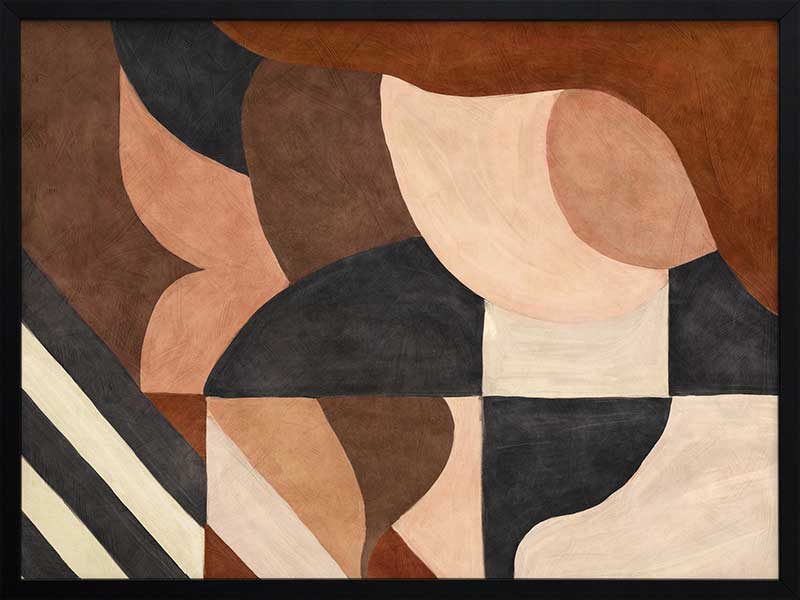 Wall art from the Tim Neve collection by Urban Road, showcasing abstract organic shapes in brown, cream, and soft terracotta.