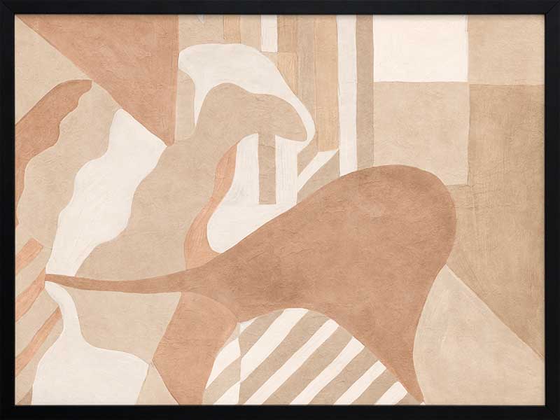 Wall art from the Tim Neve collection by Urban Road, with curved brown forms and soft layered shapes in a neutral palette.