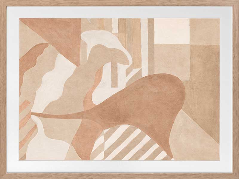 Wall art from the Tim Neve collection by Urban Road, with curved brown forms and soft layered shapes in a neutral palette.