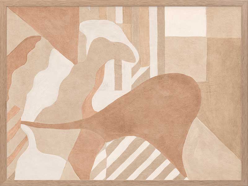 Wall art from the Tim Neve collection by Urban Road, with curved brown forms and soft layered shapes in a neutral palette.