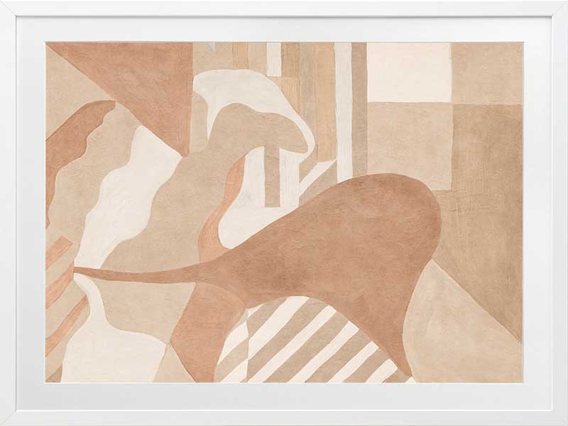 Wall art from the Tim Neve collection by Urban Road, with curved brown forms and soft layered shapes in a neutral palette.
