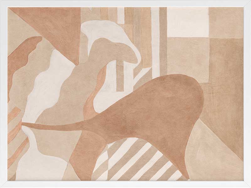 Wall art from the Tim Neve collection by Urban Road, with curved brown forms and soft layered shapes in a neutral palette.