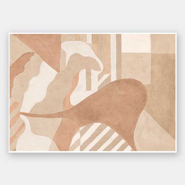 Wall art from the Tim Neve collection by Urban Road, with curved brown forms and soft layered shapes in a neutral palette.