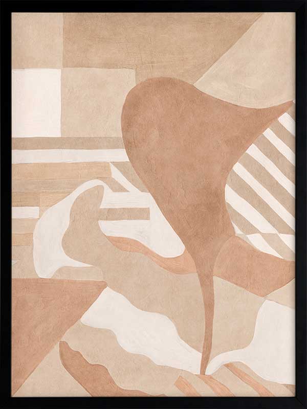 Wall art from the Tim Neve collection by Urban Road, with curved brown forms and soft layered shapes in a neutral palette.