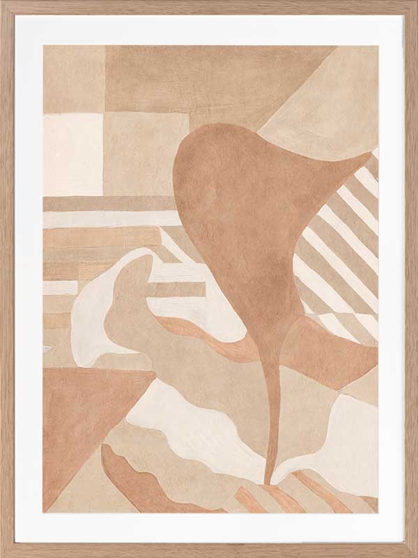 Wall art from the Tim Neve collection by Urban Road, with curved brown forms and soft layered shapes in a neutral palette.