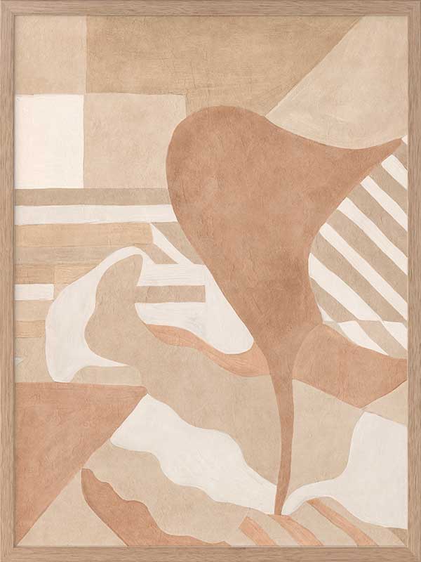 Wall art from the Tim Neve collection by Urban Road, with curved brown forms and soft layered shapes in a neutral palette.