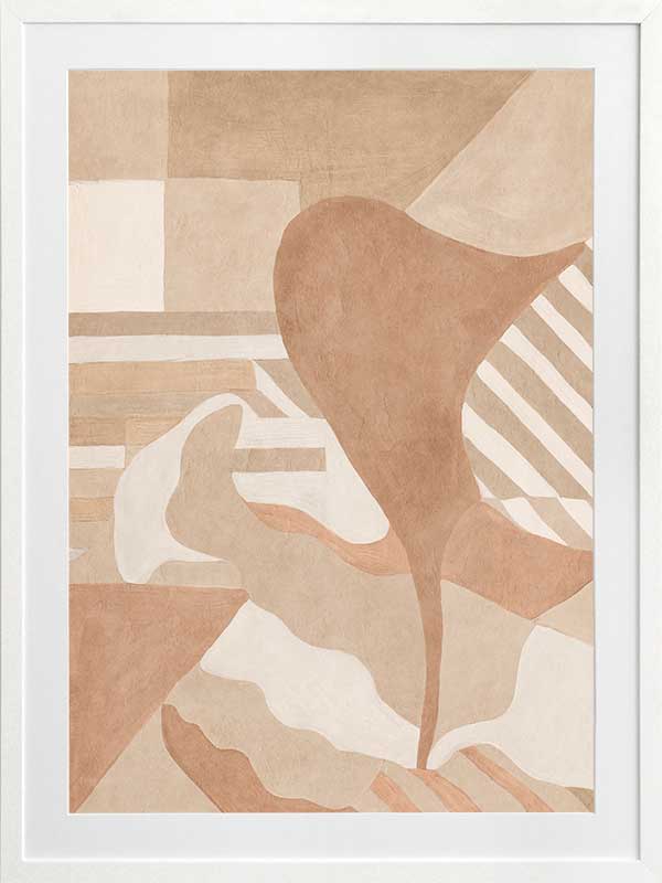 Wall art from the Tim Neve collection by Urban Road, with curved brown forms and soft layered shapes in a neutral palette.