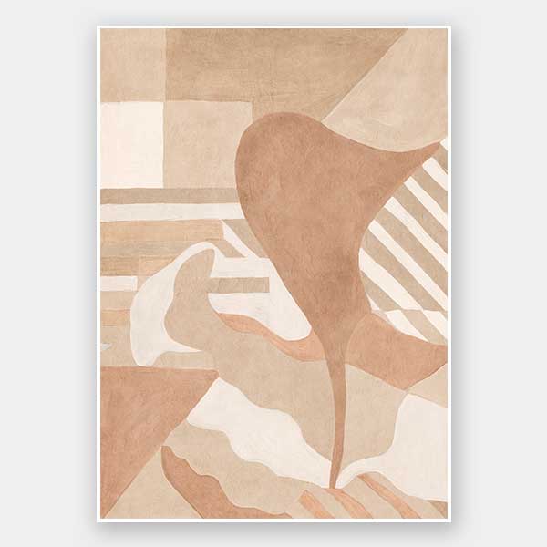 Wall art from the Tim Neve collection by Urban Road, with curved brown forms and soft layered shapes in a neutral palette.