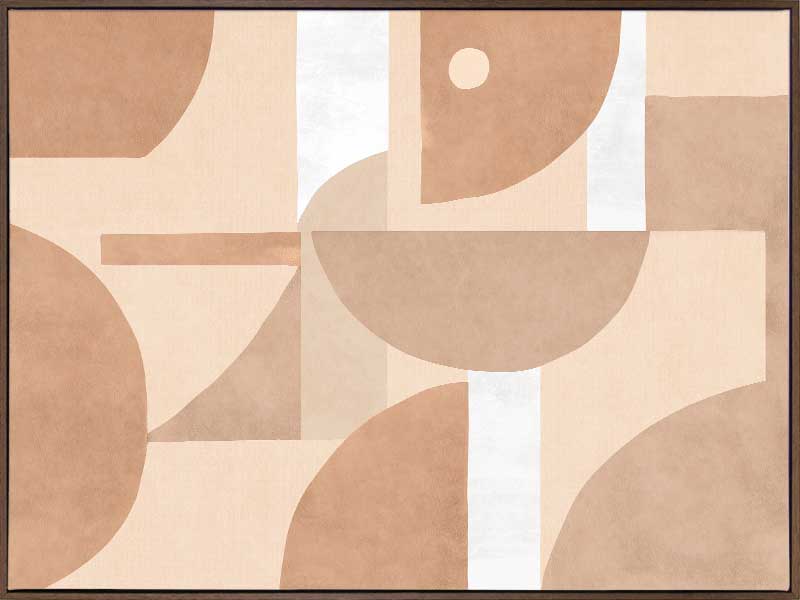 Wall art from the Tim Neve collection by Urban Road, showcasing organic shapes in terracotta and cream with bold curved lines.