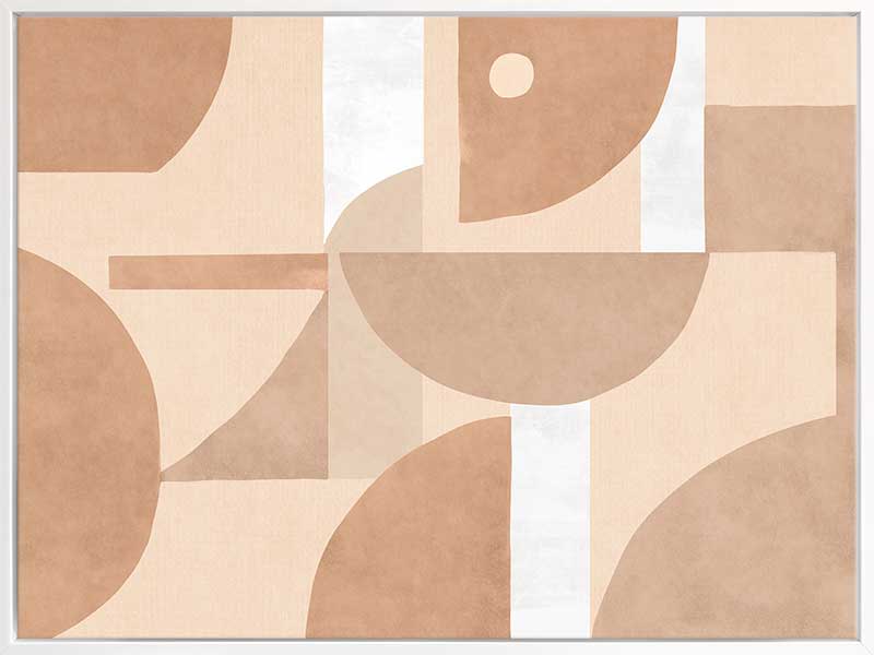 Wall art from the Tim Neve collection by Urban Road, showcasing organic shapes in terracotta and cream with bold curved lines.