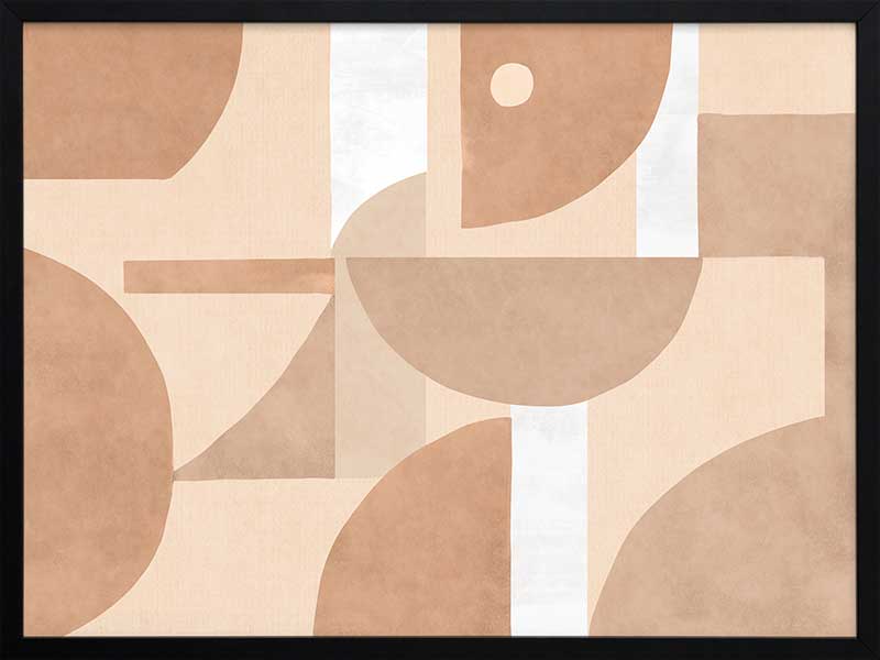 Wall art from the Tim Neve collection by Urban Road, showcasing organic shapes in terracotta and cream with bold curved lines.