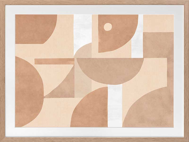 Wall art from the Tim Neve collection by Urban Road, showcasing organic shapes in terracotta and cream with bold curved lines.