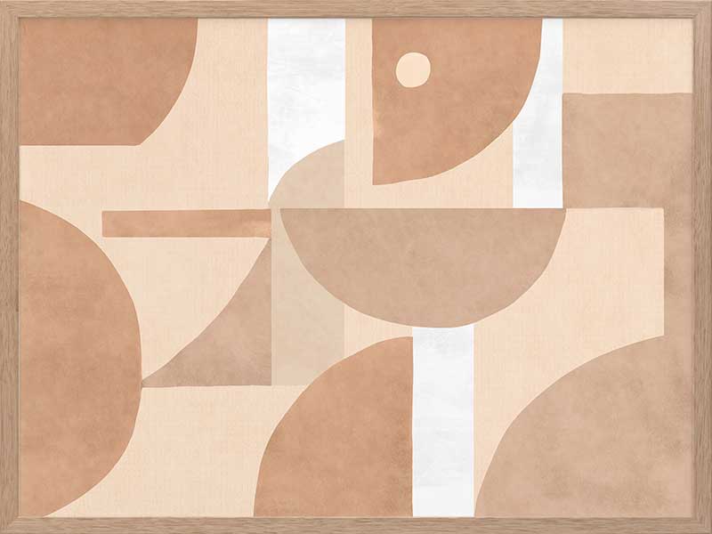 Wall art from the Tim Neve collection by Urban Road, showcasing organic shapes in terracotta and cream with bold curved lines.