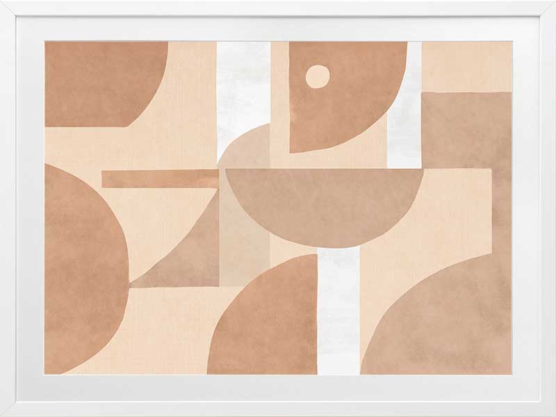 Wall art from the Tim Neve collection by Urban Road, showcasing organic shapes in terracotta and cream with bold curved lines.