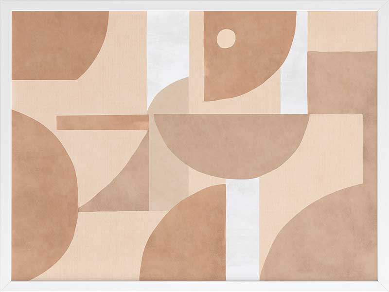 Wall art from the Tim Neve collection by Urban Road, showcasing organic shapes in terracotta and cream with bold curved lines.