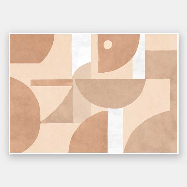 Wall art from the Tim Neve collection by Urban Road, showcasing organic shapes in terracotta and cream with bold curved lines.