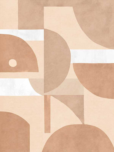 Wall art from the Tim Neve collection by Urban Road, showcasing organic shapes in terracotta and cream with bold curved lines.